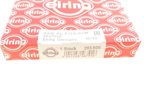 Сальник коленвала передній elring 263600