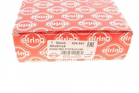 Сальник коленвала передний elring 424841