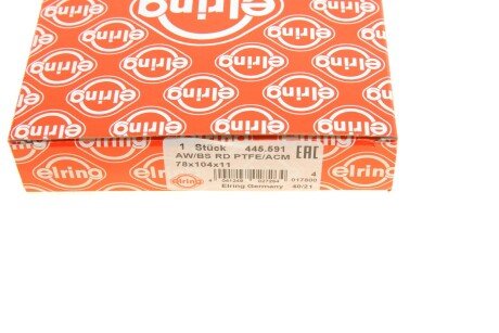 Сальник коленвала передний elring 445591