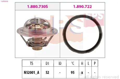 RENAULT Термостат 95 °C з прокладкою ліворуч KOLEOS II (HC_) 2.0 TCe 16- EPS 1879918