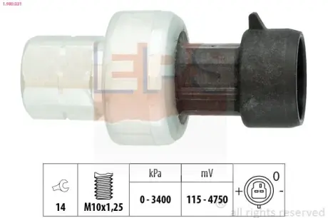 Датчик тиску кондиціонера Fiat/PSA/Opel/Renault EPS 1980031