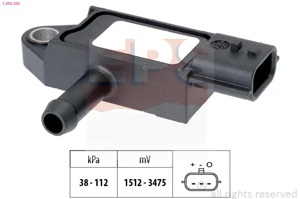 RENAULT датчик тиску вихлопних газів Dacia Duster,Dokker,Infiniti,Nissan Qashqai,X-Trail,Opel Movano,Kangoo,Laguna III,Master III,Megane,Trafic II 1.5/3.0dCi EPS 1993301