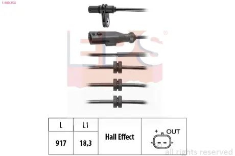 Датчик ABS Nissan Juke,Renault Clio 1.0-1.6 2019- EPS 1960254