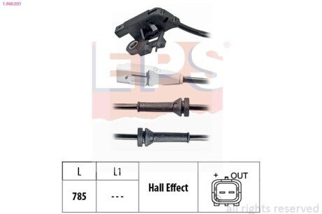 Датчик абс передний eps 1960031 на Ситроен С4