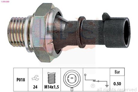 Датчик давления масла eps 1.800.069 на Chevrolet Captiva c140