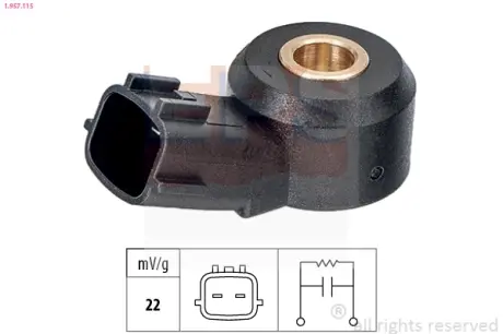 Датчик детонації Alfa Romeo Mito Fiat 500, Barchetta, Brava, Bravo I, Doblo, Doblo Cargo, Fiorino, Grande Punto, Idea, Linea, Marea, Multipla, Palio, Panda, Punto, Punto Evo, Qubo 1.1-1.8 05.91- EPS 1.957.115