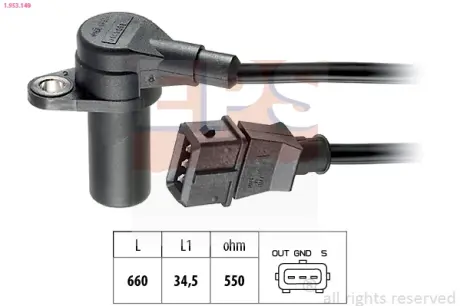 Датчик колінвала Opel 1.4 16V 1.6 16V 91- EPS 1953149