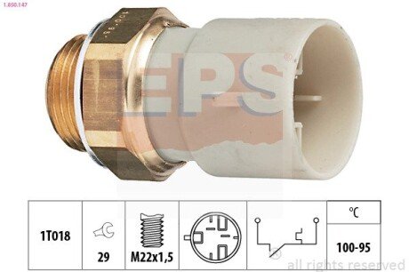 Датчик на вентилятор Opel (100°C-95°C) eps 1850147