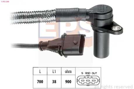Датчик обертiв коленвала Opel Omega B 2.6 V6-3.2 V6 04.94-07 EPS 1953284