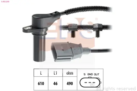 Датчик положення к/вала Audi A2 /Seat Arosa, Cordoba /VW Lupo, Polo 1.2-1.4TDI 99- EPS 1953259