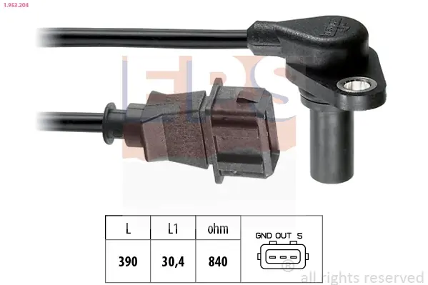 Датчик положення к/вала Audi A3 /Seat Leon, Toledo II /Skoda Octavia /VW Bora, Golf IV, New Beetle 1.6-2.3 96- EPS 1953204 (фото 1)