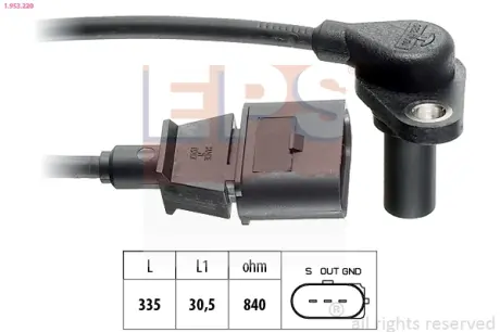 Датчик положення к/вала (для АКПП) Audi A3 /Seat Leon, Toledo II /Skoda Octavia /VW Bora, Golf IV 1.6-2.3 96- EPS 1953220