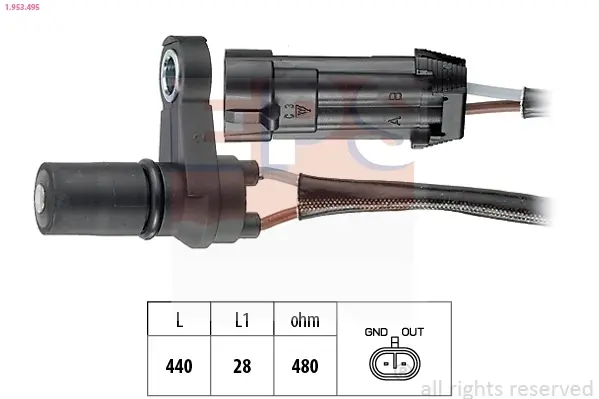 Датчик положення к/вала Opel Astra F, Corsa B 1.4-1.6 91- EPS 1953495