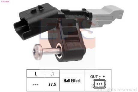 Датчик положення к/вала PSA Berlingo 1.2 16-/C3 Aircross 1.2 17-/2008 1.2 13-/Opel Corsa F 1.2 19- eps 1953806