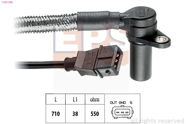 Датчик положення коленвала Opel Omega b x25xe, y26se, x30x EPS 1953230