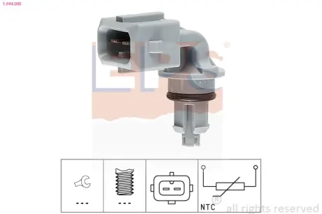 Датчик темп. впуск. повітря Citroen Berlinso, Xsara Dacia Duster, Logan, Sandero Opel Vivaro Peugeot 106 II, 206, 306 Renault Clio, Logan, Megane, Scenic 1.1-2.0 05.93- EPS 1.994.005