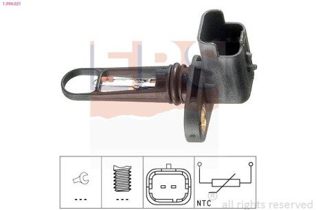 Датчик темп. впуск. повітря Ford/PSA/Volvo 1.6Hdi/2.0Hdi/2.2Hdi 03- eps 1994021 на Ситроен С3