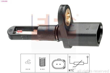 Датчик темп. впуск. повітря VAG 1.6/1.8/2.0 Fsi/Tsi 01- eps 1994006 на Шкода Yeti