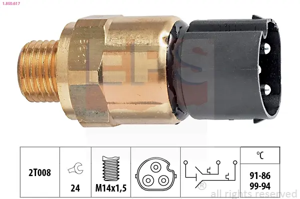 Датчик температури 3 конт. Bmw 3/5 85- (90°C-85°C) EPS 1850617 (фото 1)