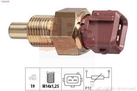 Датчик температури охол. рід. Citroen, Fiat, Peugeot 1.0-1.9TD 07.92- eps 1830308 на Лексус Gx470