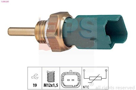 Датчик температури охол.рідини Fiat 1.2-1.9JTD 99-,Opel 1.3-1.9 CDTI 03- eps 1830261 на Сузуки Сх4