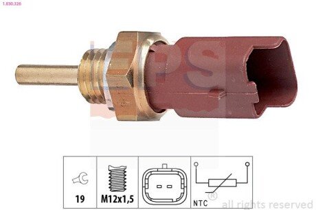 Датчик температури охол.рідини Fiat 1.2-1.9JTD 99-,Opel 1.3-1.9 CDTI 03- eps 1830326