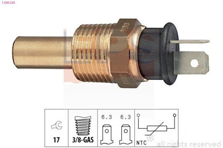 Датчик температури охолодж.рідини Hyundai Pony/ Mitsubishi Galant/Lancer Kombi 4WD 1.8I 86- eps 1830228