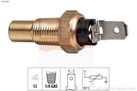 Датчик температури охолодж.рідини Mazda/Mitsubishi/Toyota/Kia/Opel eps 1.830.080 на Мазда Бт 50