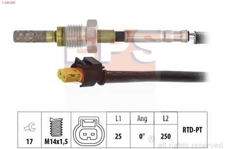 Датчик температури випускних газів MB A (W169) 160CDI/180CDI/200CDI 04-12 EPS 1220200