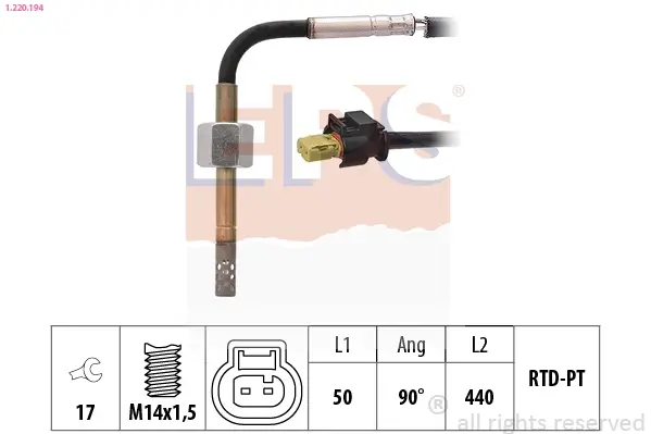 Датчик температури випускних газів MB OM642.852/OM642.853/OM642.854 EPS 1220194