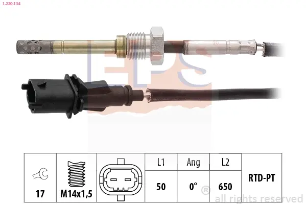 Датчик температури випускних газів PSA Nemo 1.3HDi 16-/Bipper 1.3HDi 15-/Fiat 500L/500X 1.3D 12-/Fiorino 1.3D 09- EPS 1220134