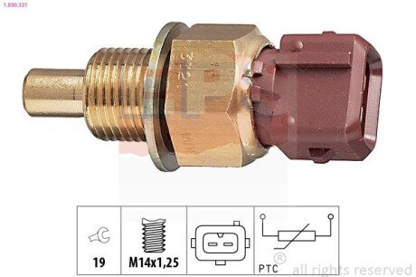 Датчик температури води Citroen Berlingo 1.4 96-/Peugeot 206/306/406 1.1-3.0 93-04 eps 1.830.321 на Пежо 605