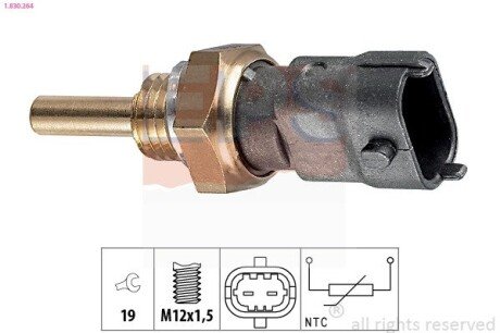 Датчик температури води Opel Astra G/H 1.6-2.0 00-/Combo 1.6-2.0CDTI 12-/Vectra B 1.8 96-03/Vectra C 1.8 02- eps 1.830.264