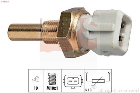 Датчик температури води VW Passat 1,3-2,0i 93- eps 1830171 на Ауди 90