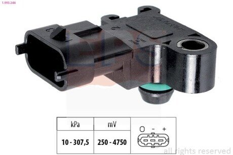 Датчик тиску Ford/PSA 2,2 TDCI/Hdi eps 1.993.244 на Форд Куга 2