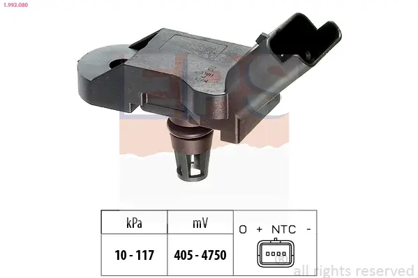 Датчик тиску повітря Citroen Berlingo 1.4-1.6 96- EPS 1993080