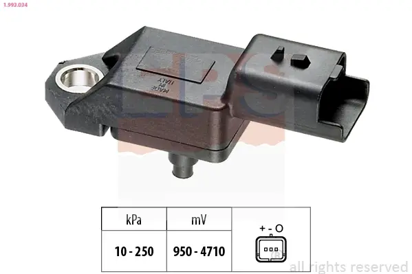 Датчик тиску повітря Citroen Berlingo, C3, C4, C5, Xsara/Picasso Peugeot 207-607 1.4 16V HDi-2.0 HDi 00- EPS 1993034