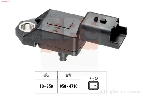 Датчик тиску повітря Citroen Berlingo, C3, C4, C5, Xsara/Picasso Peugeot 207-607 1.4 16V HDi-2.0 HDi 00- EPS 1993034 Форд Фьюжн