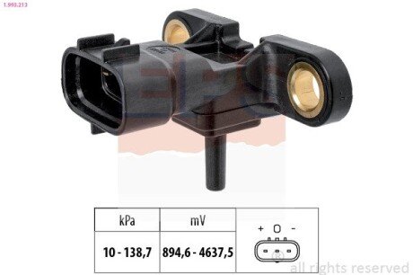 Датчик тиску повітря в впускному коллекторі Toyota Avensis/Camry/Corolla/Rav4 Subaru Legacy/Outback eps 1993213 на Тойота Авенсис т27