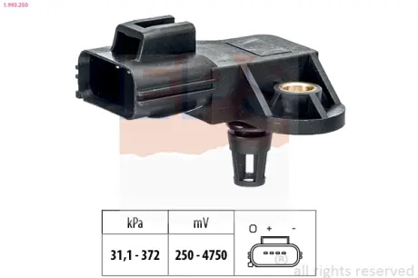 Датчик тиску повітря в впускному коллекторі Volvo S60/S80/V60/XC60/XC70 EPS 1993250 Вольво V50