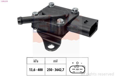 Датчик тиску випускних газів Bmw 1 (E81, E87) 1.6D-2.3D/5 (F10) 2.0D-3.5D/7 (F01,F02)/X5 (E70) eps 1.993.319 на Бмв 7 серии