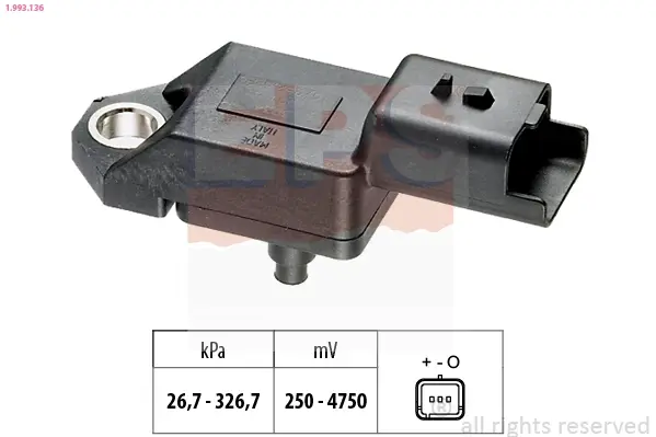 Датчик вакуума Fiat Ulysse, Galaxy, Mondeo IV, S-Max// Lancia Phedra 2.2 Tdci 03.08- EPS 1.993.136