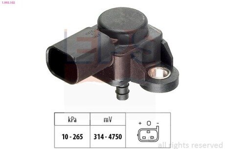 Датчик вакуума інтеркулера MB Sprinter (CDI), Vaneo 414 1.6-W211 E400 CDI 02.95- eps 1993102 на Smart Fortwo