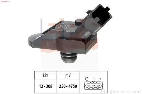 Датчик вакуума Opel Astra G, Vectra B, Zafira 2.0 DTI 16V-2.2 DTI 16V 06.97- EPS 1993114