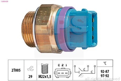 Датчик включения вентилятора Peugeot 92/88-97/92°C eps 1850629