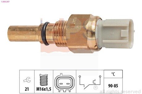 Датчик включення вентилятора (90-85°C) Toyota Avensis 2.0, Corolla 2.0, Yaris 1.3-1.5 97-08 eps 1850267 на Лексус Is