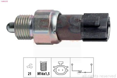 Датчик заднього ходу Nissan Almera, Micra, Primera, X-Trail/ Renault Megane II, Scenic II/ Mazda 6 07- EPS 1.860.232
