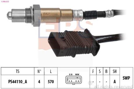 BMW Лямбда-зонд 1 (F20) 125 i 12-, 3 (F30, F80) 320 i 12-, X1, X3, X4, X5 eps 1.998.553