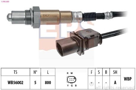 BMW Лямбда-зонд 3 (E90) 335 i 06- eps 1.998.480 на Мерседес E-Class w213/S213