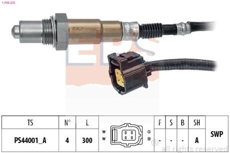 DB лямбда-зонд (4-х конт.) W164/W169//W204/W211/W221/W251/CLK/CLS eps 1.998.202 на Мерседес R-Class w251